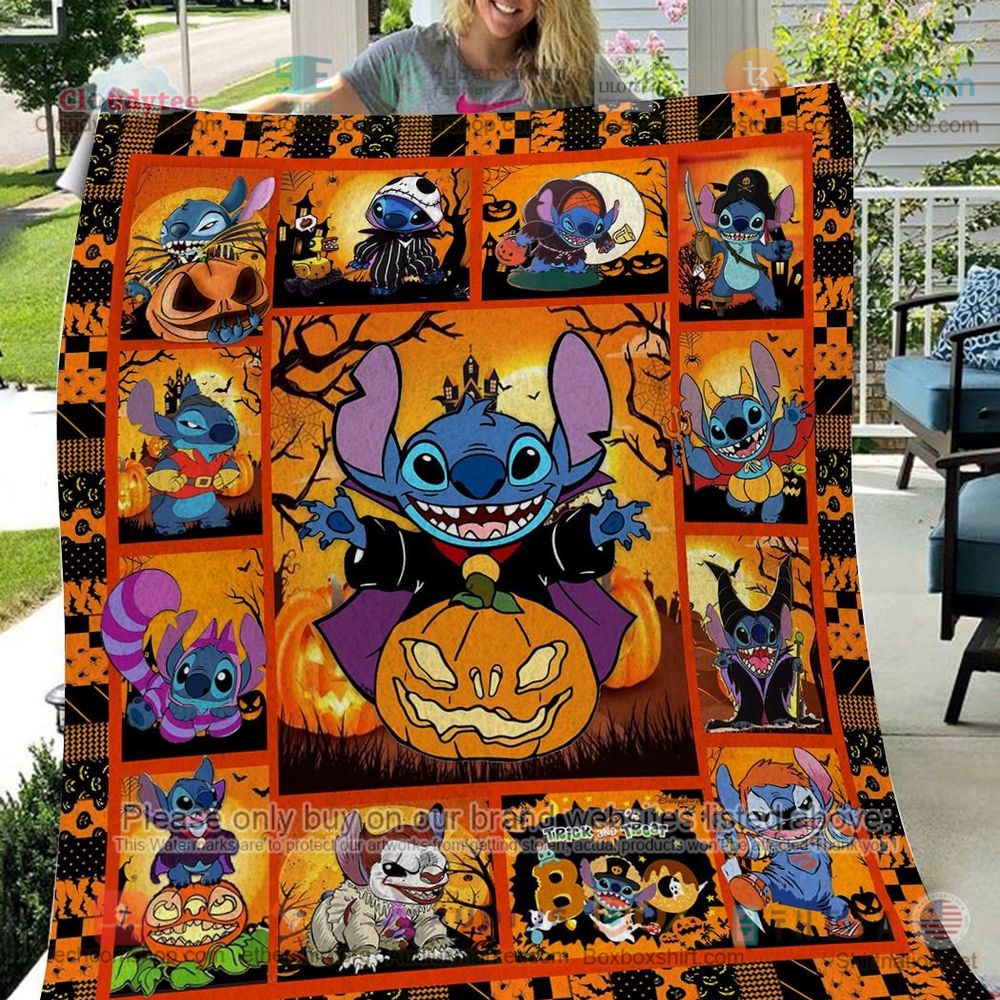 NEW Stitch Pumpkin Halloween Quilt 4