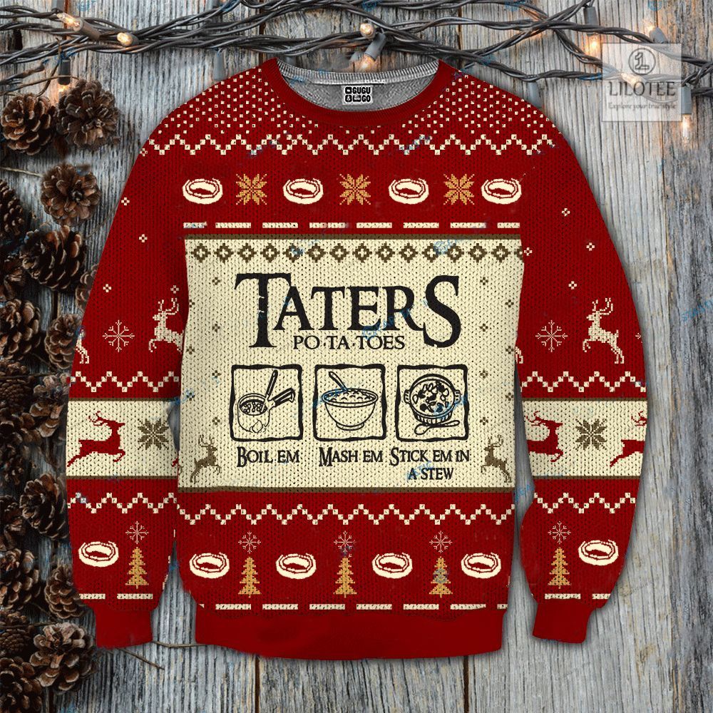 BEST Taters Potatoes Red 3D sweater, sweatshirt 2