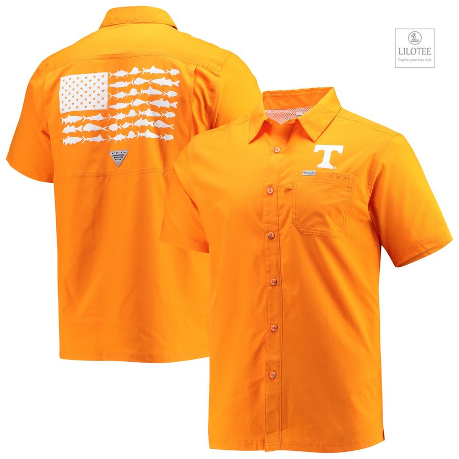 BEST Tennessee Volunteers Columbia PFG Slack Tide Camp Tennessee Orange Hawaiian Shirt 7