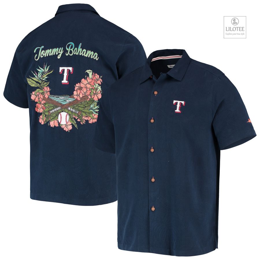 BEST Texas Rangers Tommy Bahama Bay Navy Hawaiian Shirt 7