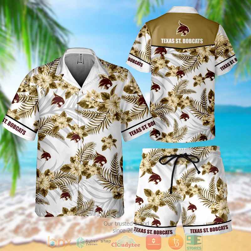 HOT Texas St Bobcats Hawaiian Shirt and Short 4