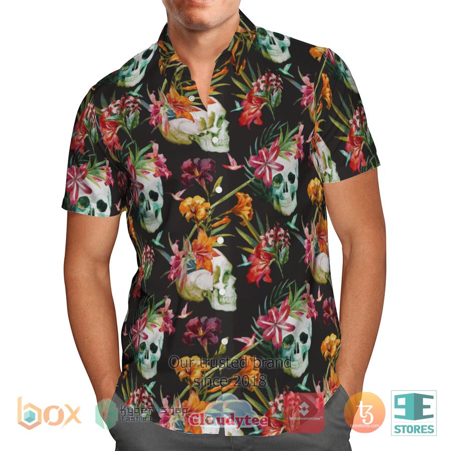 BEST Tropical Flower Skull Hawaii Shirt 12