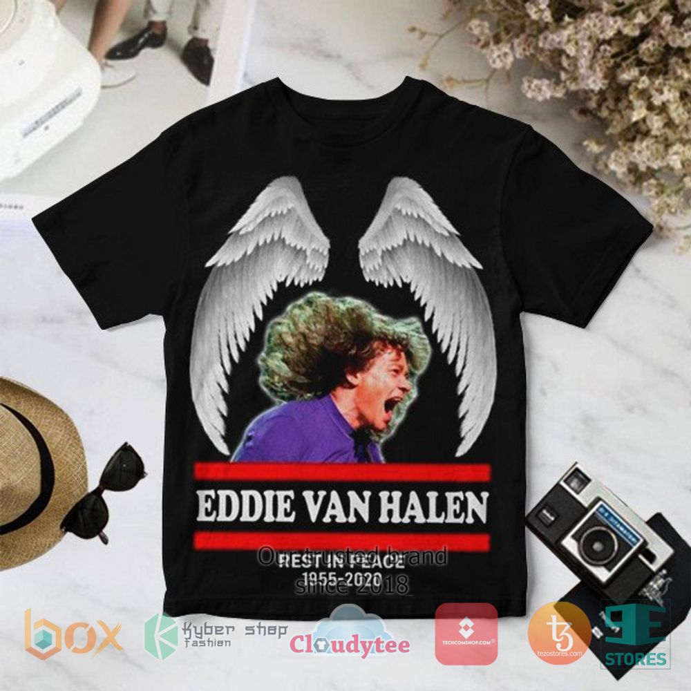 HOT Van Halen Eddie Rest In Peace 3D T-Shirt 2