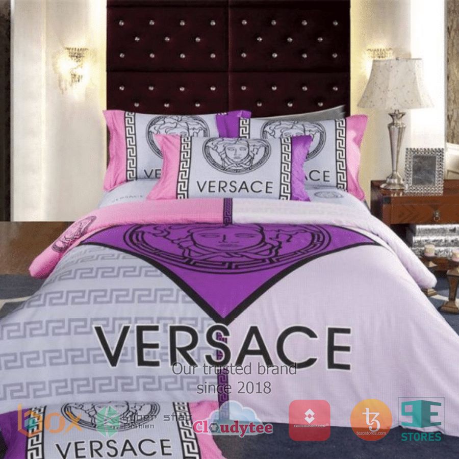 BEST Versace Pink Purple Cover Bedding Set 3