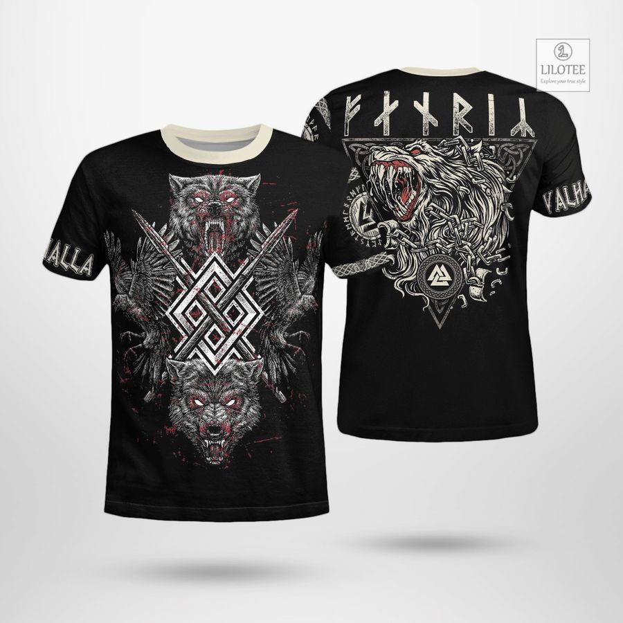 BEST Viking Fenrir Wolf And Raven Viking T-Shirt 7