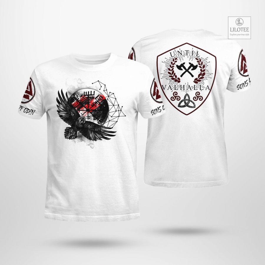 BEST Viking Raven Until Valhalla Viking White T-Shirt 10