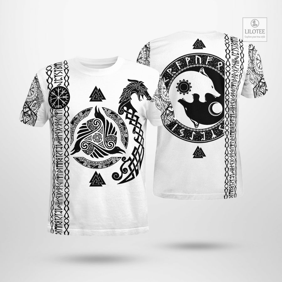 BEST Viking Rune With Raven And Wolf Viking T-Shirt 6