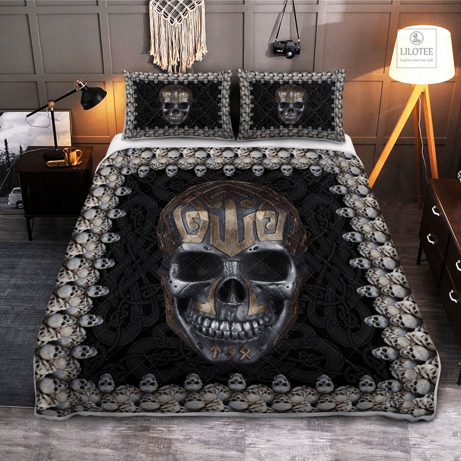 BEST Viking Skull Halloween Skull Viking Bedding Set 9