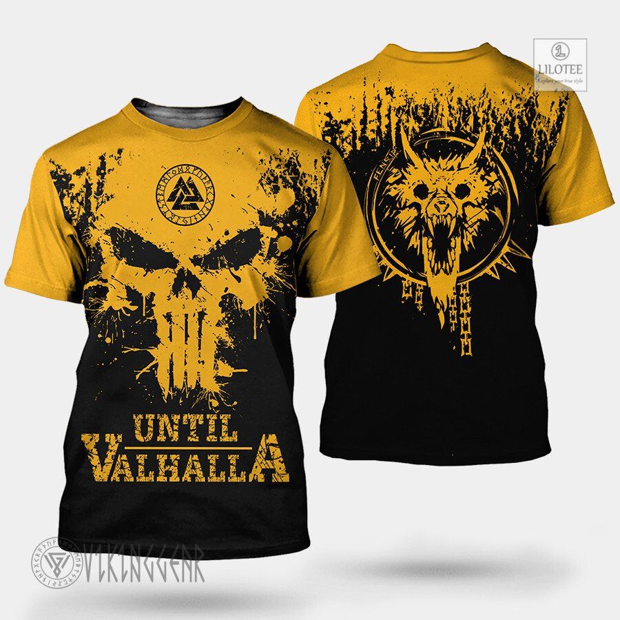 BEST Viking Skull Until Valhalla Viking Orange T-Shirt 9