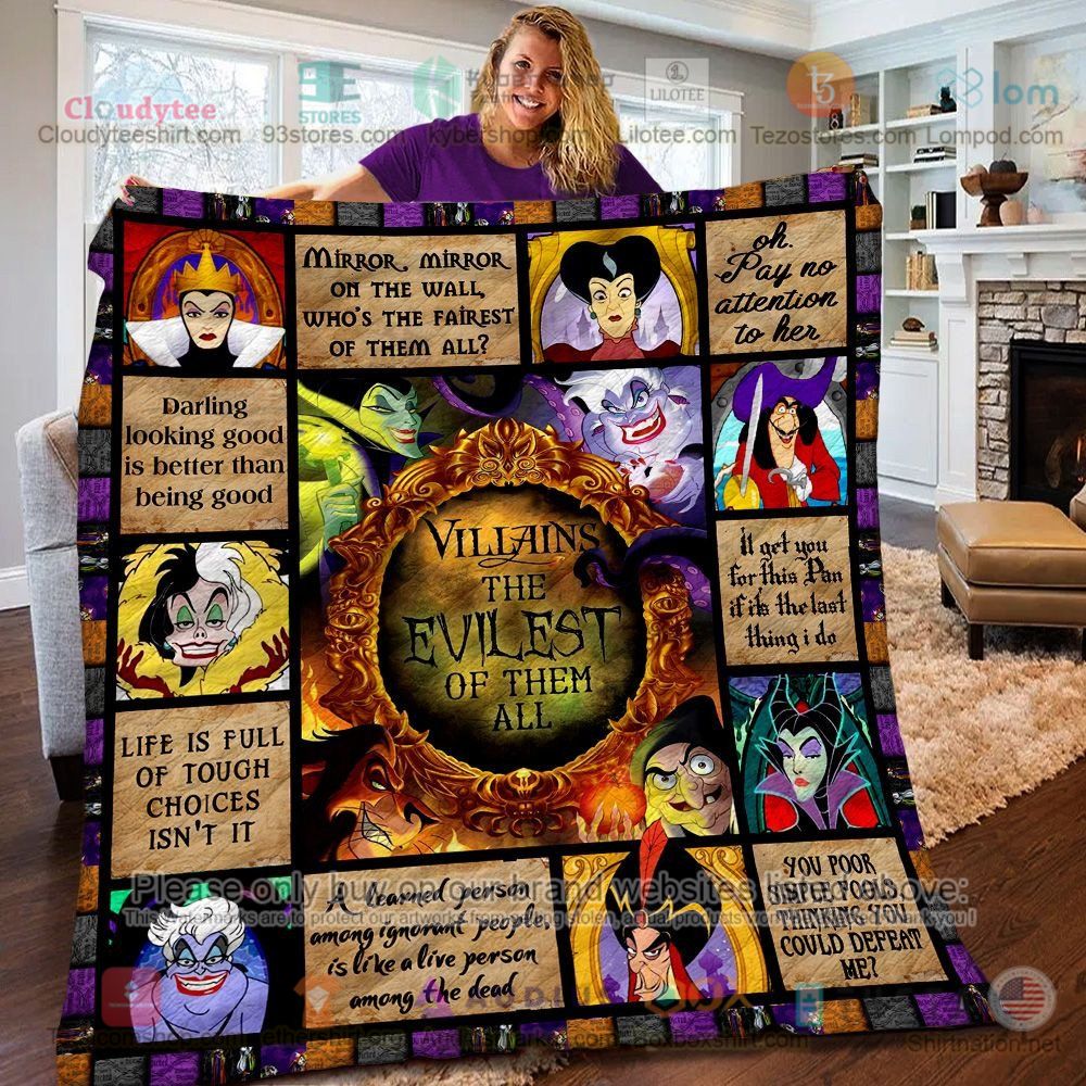 NEW Villains the Evilest of Them All Cartoons Quilt 6
