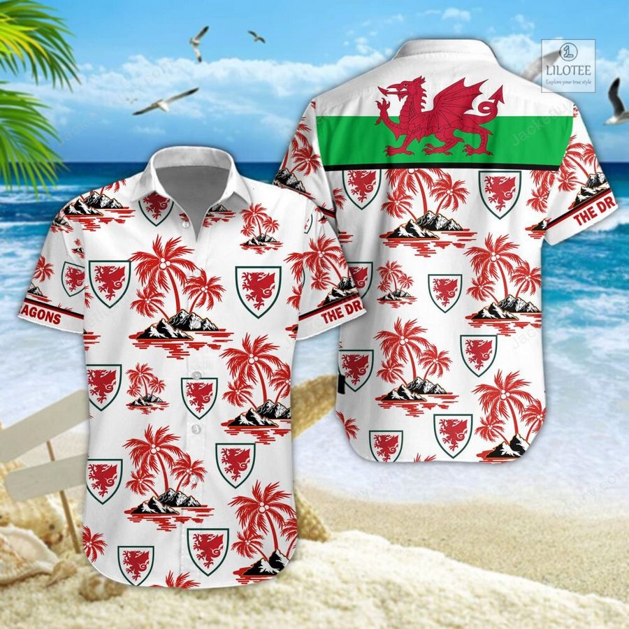 BEST Wales national football team Hawaiian Shirt, Shorts 5