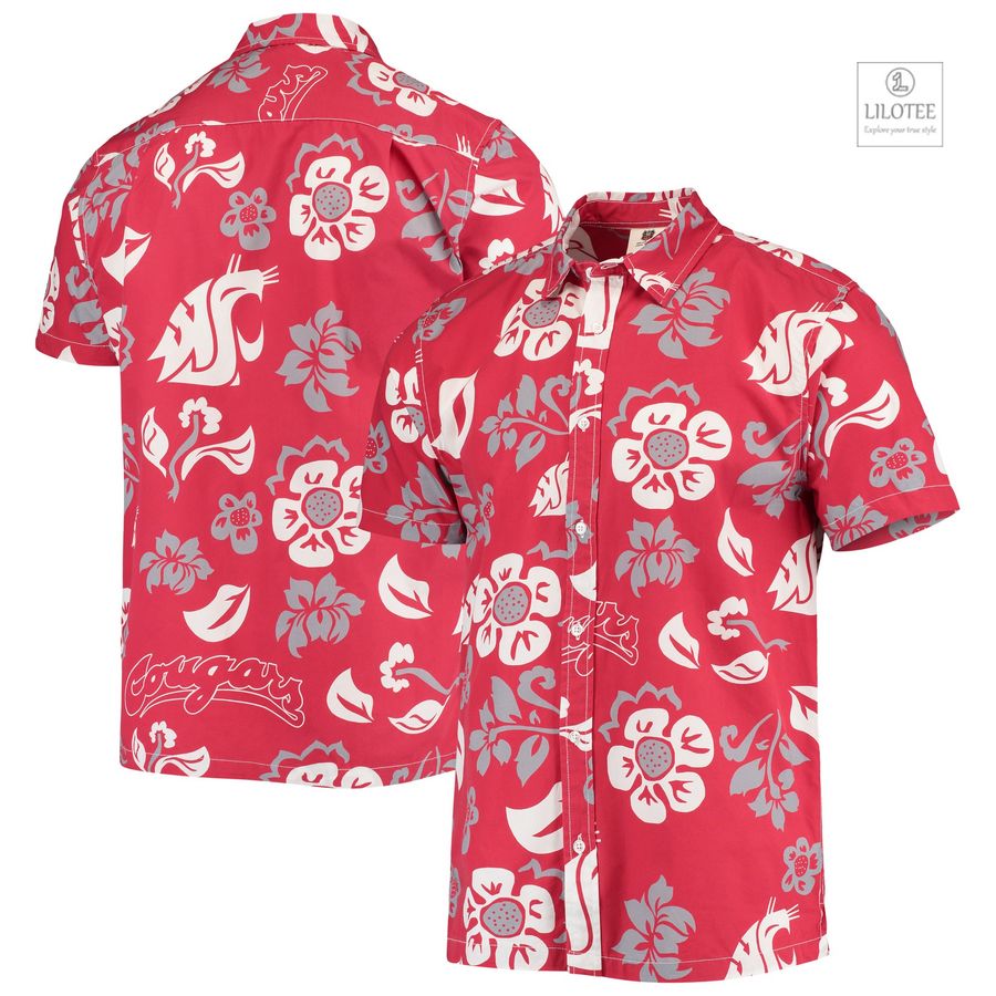 BEST Washington State Cougars Wes & Willy Floral Crimson Hawaiian Shirt 6