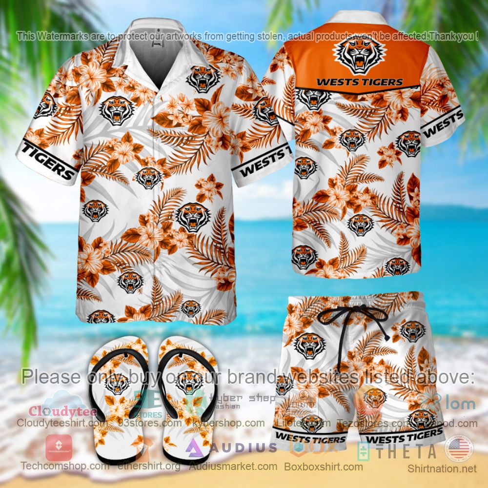 BEST Wests Tigers Hawaiian Shirt, Short 2