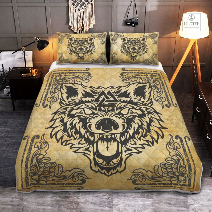 BEST Wolf Valknut Viking Bedding Set 8