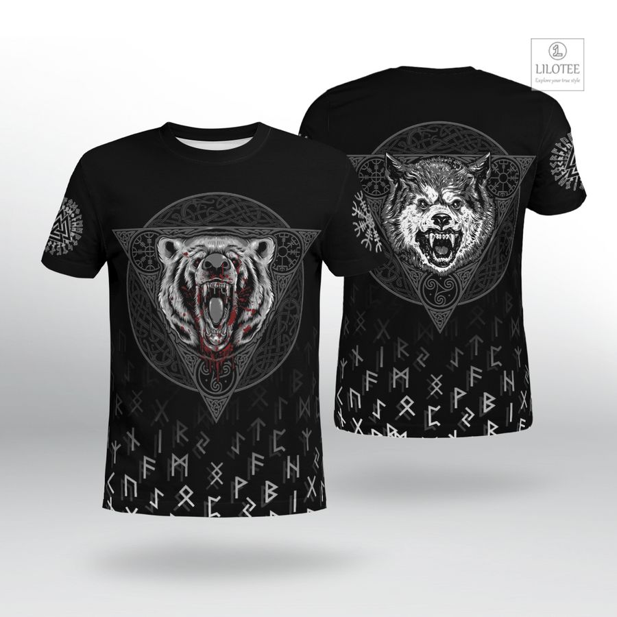 BEST Wolf Vegvisir Rune Viking T-Shirt 6