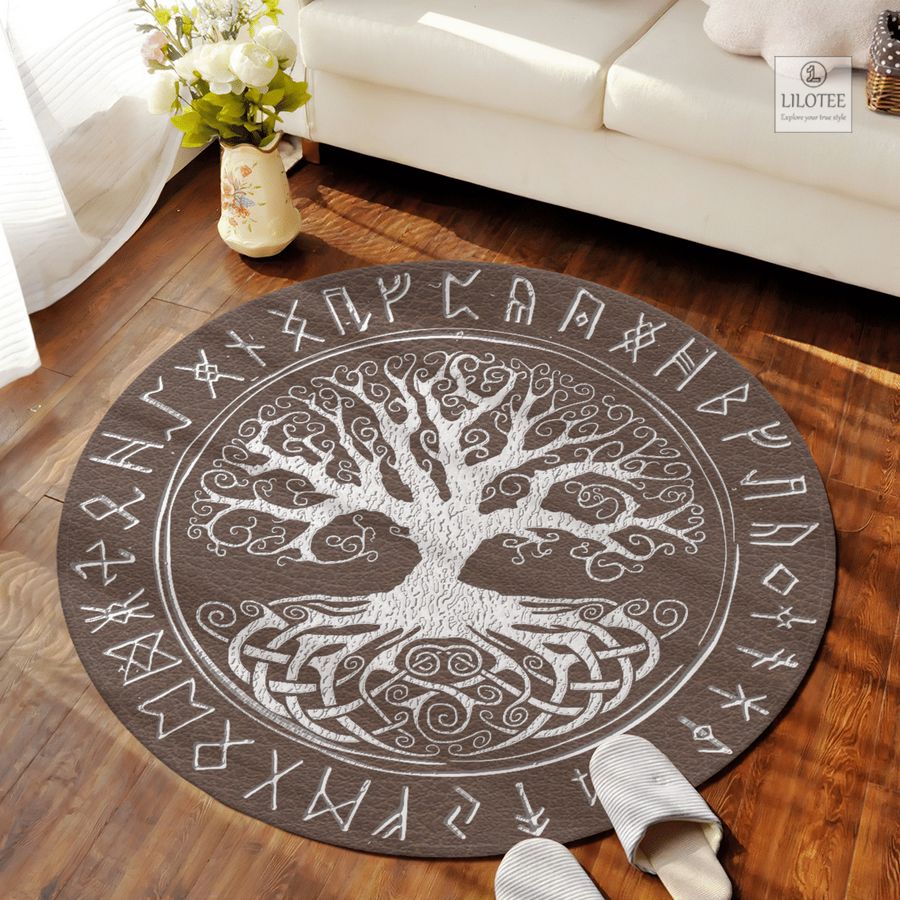 BEST Yggdrasil Tree Of Life Viking Round Carpet 5