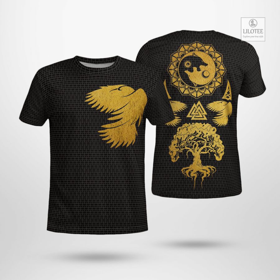 BEST Yin Yang Wolf Raven Yggdrasil Viking T-Shirt 11