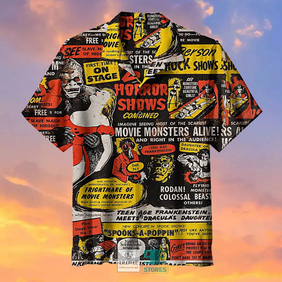 1957 Movie Monster Shows Casual Hawaiian Shirt 5