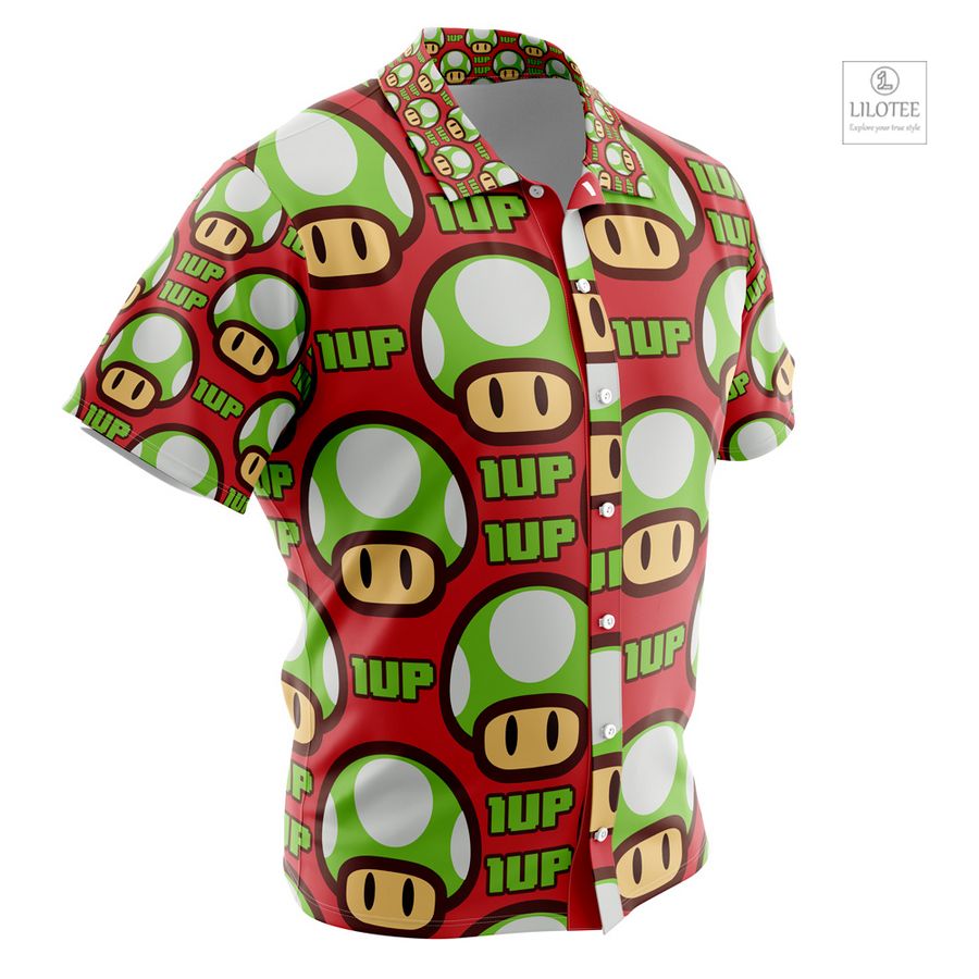 1Up Mushroom Super Mario Short Sleeve Hawaiian Shirt 14