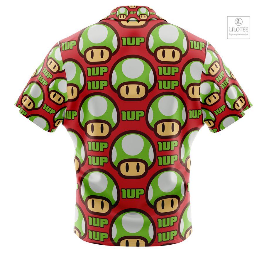 1Up Mushroom Super Mario Short Sleeve Hawaiian Shirt 4
