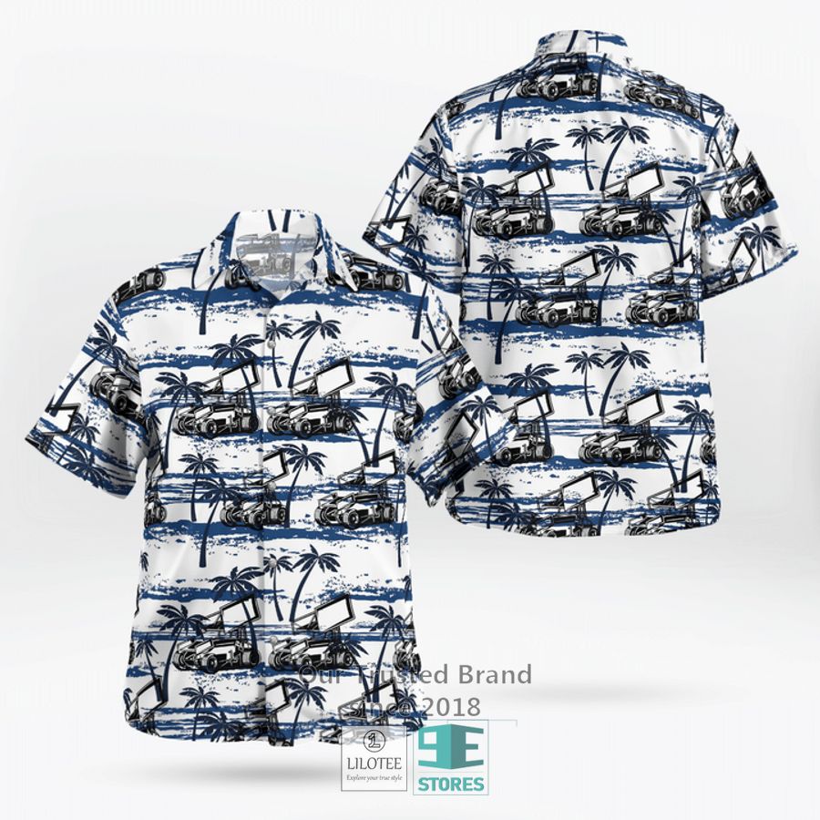 Sprint car palm tree Hawaiian Shirt, Shorts 11