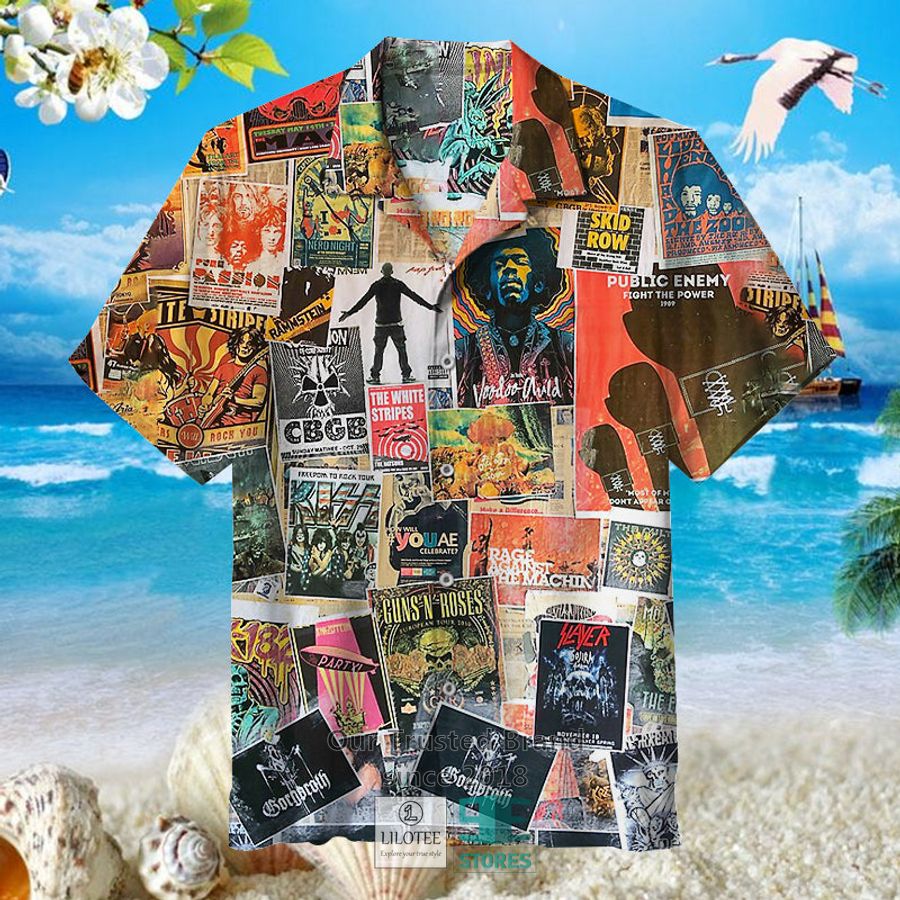 80s Rock Collage Hawaiian Shirt 2