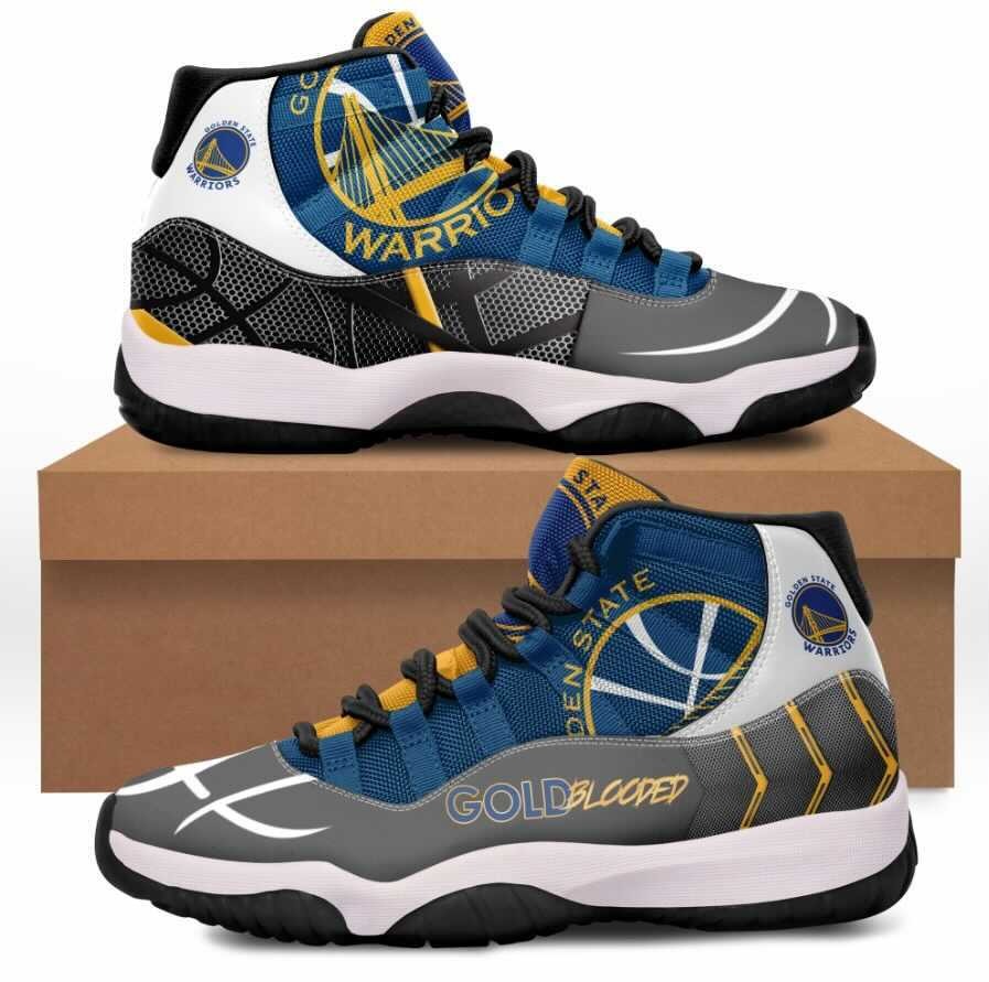 Golden State Warriors Retro Air Jordan 11 Sneaker Shoes 2
