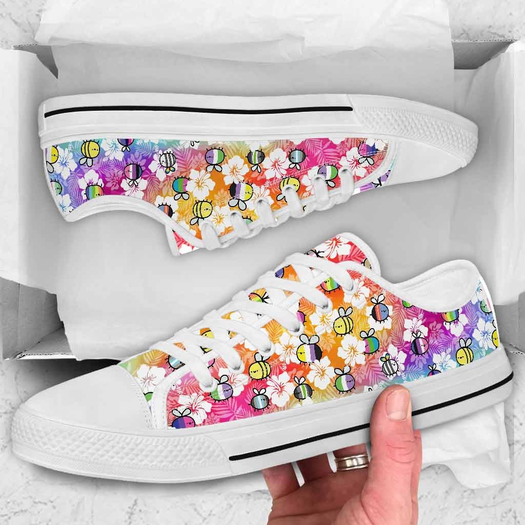 LGBT Bee Low Top canvas shoes 3