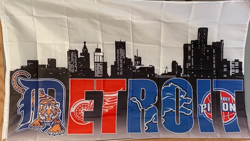 DETROIT Red Wings Tigers Pistons Lions LOGO Sports Teams Flag 3