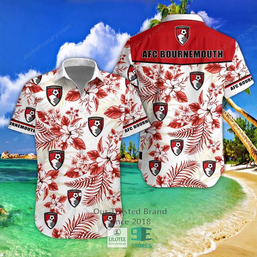 A.F.C. Bournemouth Hibiscus Hawaiian Shirt, Short 5