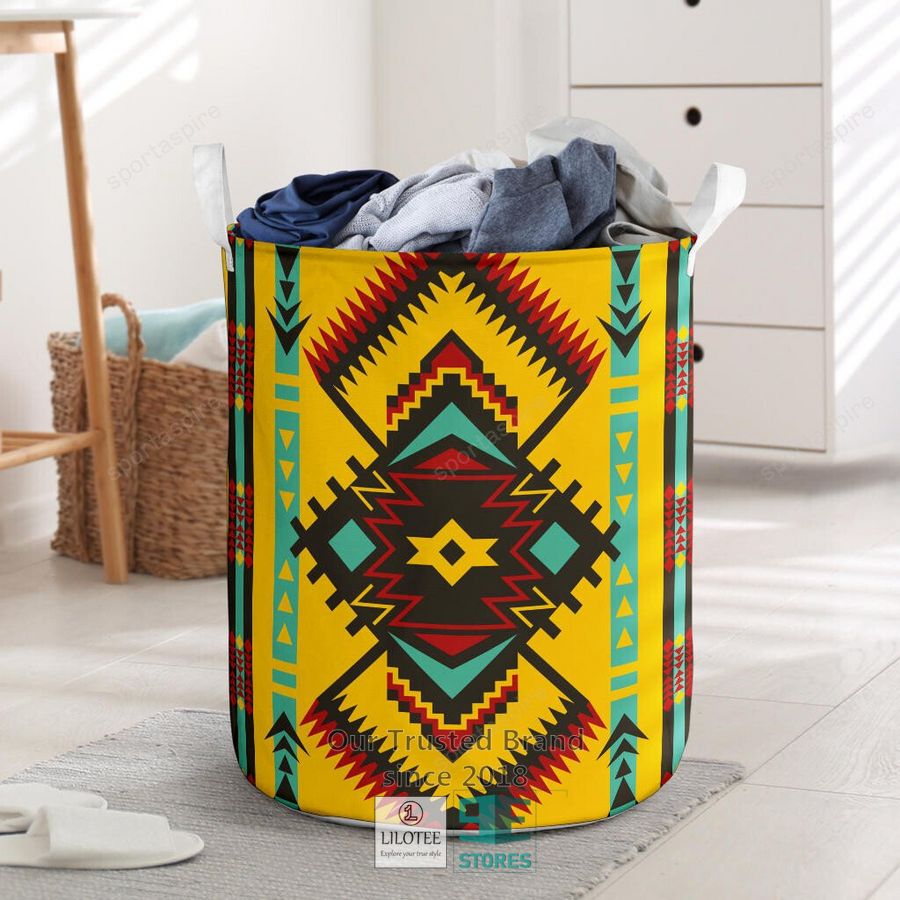 Abstract Geometric Ornament Laundry Basket 1