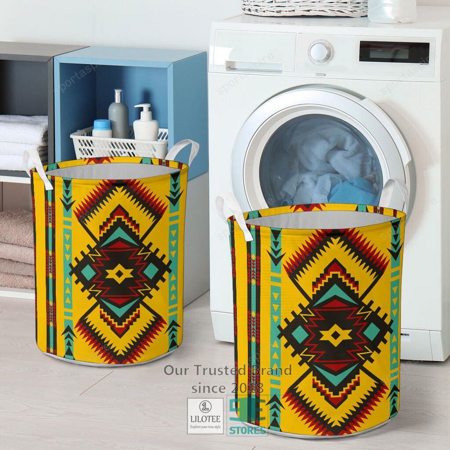 Abstract Geometric Ornament Laundry Basket 4