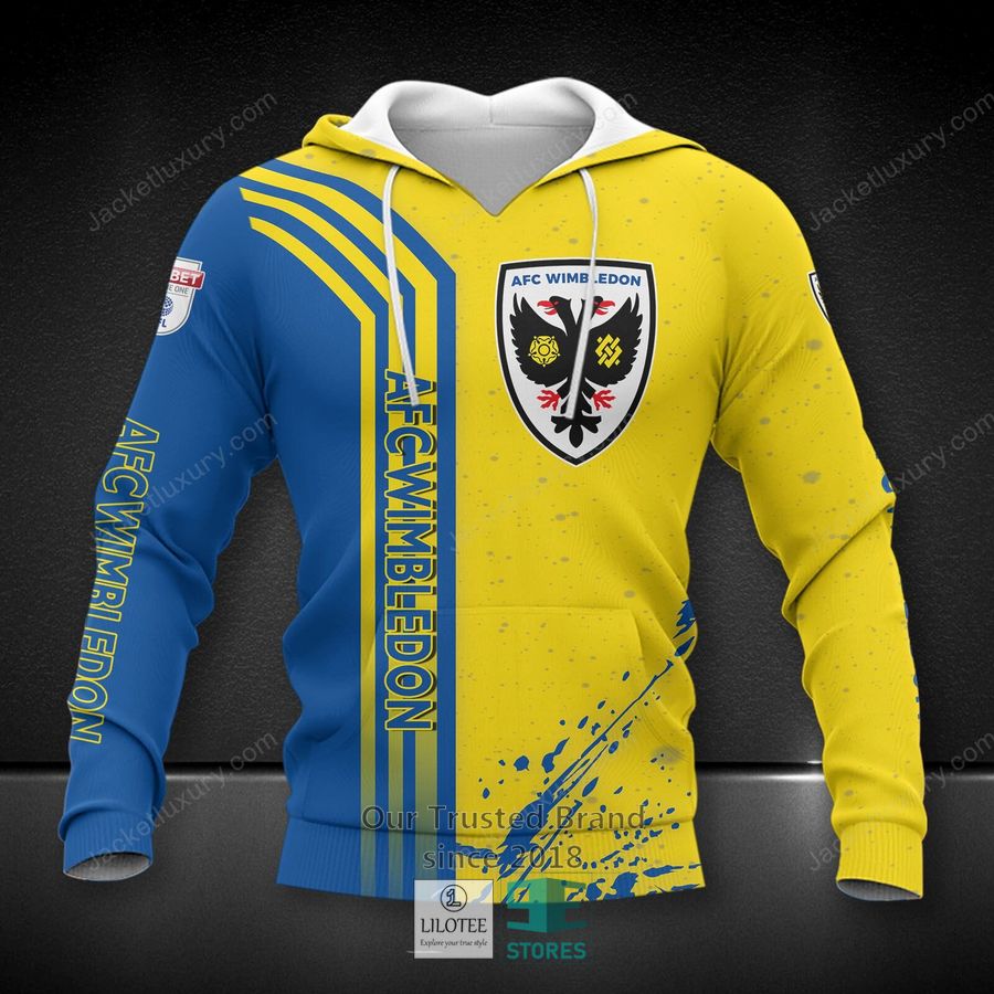 Alternative view of AFC Wimbledon yellow navy Polo Shirt, hoodie