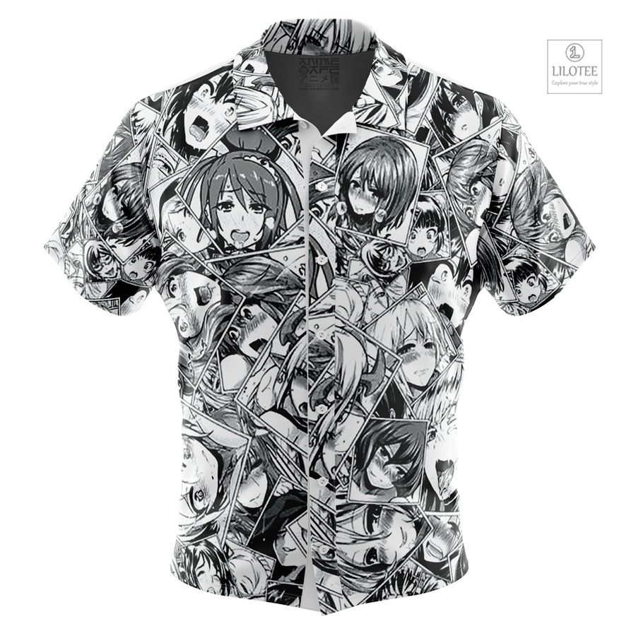 Ahegao Anime Collage Short Sleeve Hawaiian Shirt 10