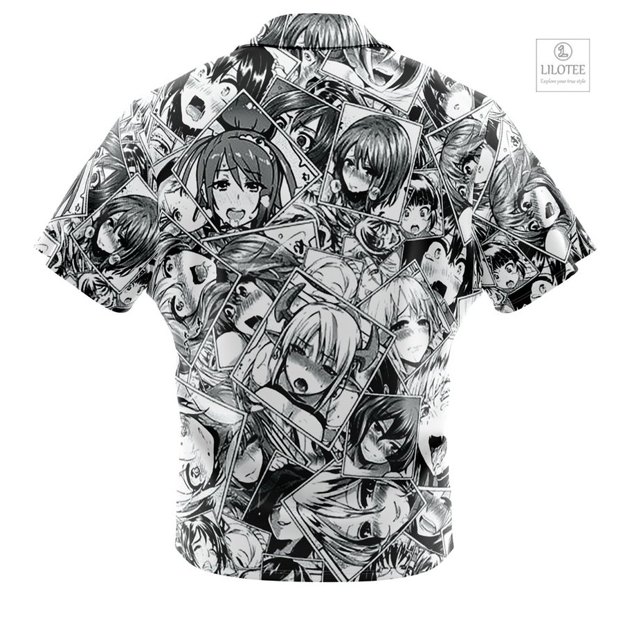 Ahegao Anime Collage Short Sleeve Hawaiian Shirt 12