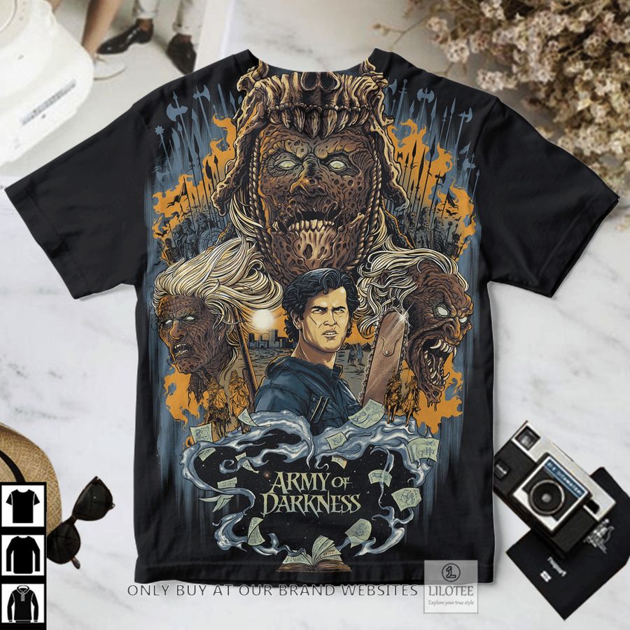 Army of Darkness Ash Williams and Spooky face T-Shirt 2
