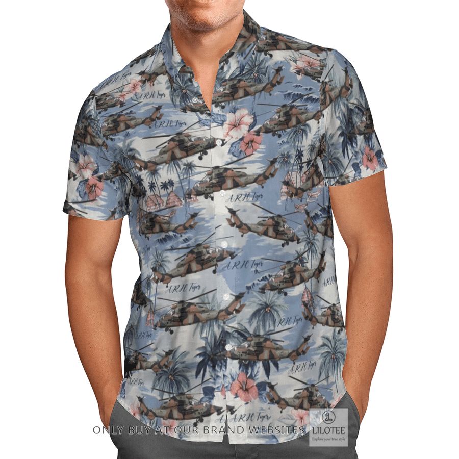 Australia Army ARH Tiger Hibiscus Hawaiian Shirt, Beach Shorts 29