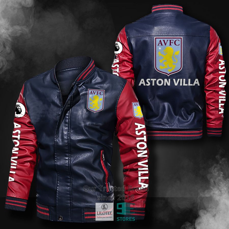 Aston Villa F.C Bomber Leather Jacket