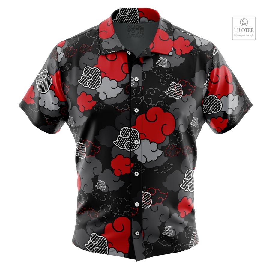 Black Aloha Akatsuki Naruto Short Sleeve Hawaiian Shirt 10