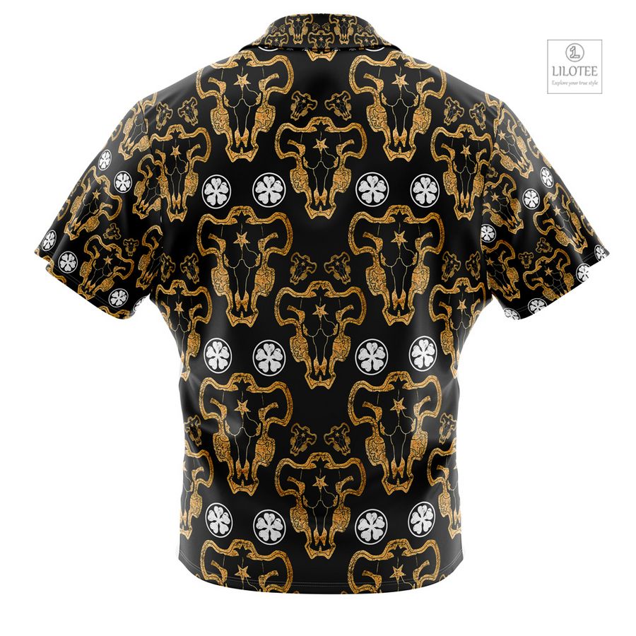 Black Bulls Black Clover Short Sleeve Hawaiian Shirt 4
