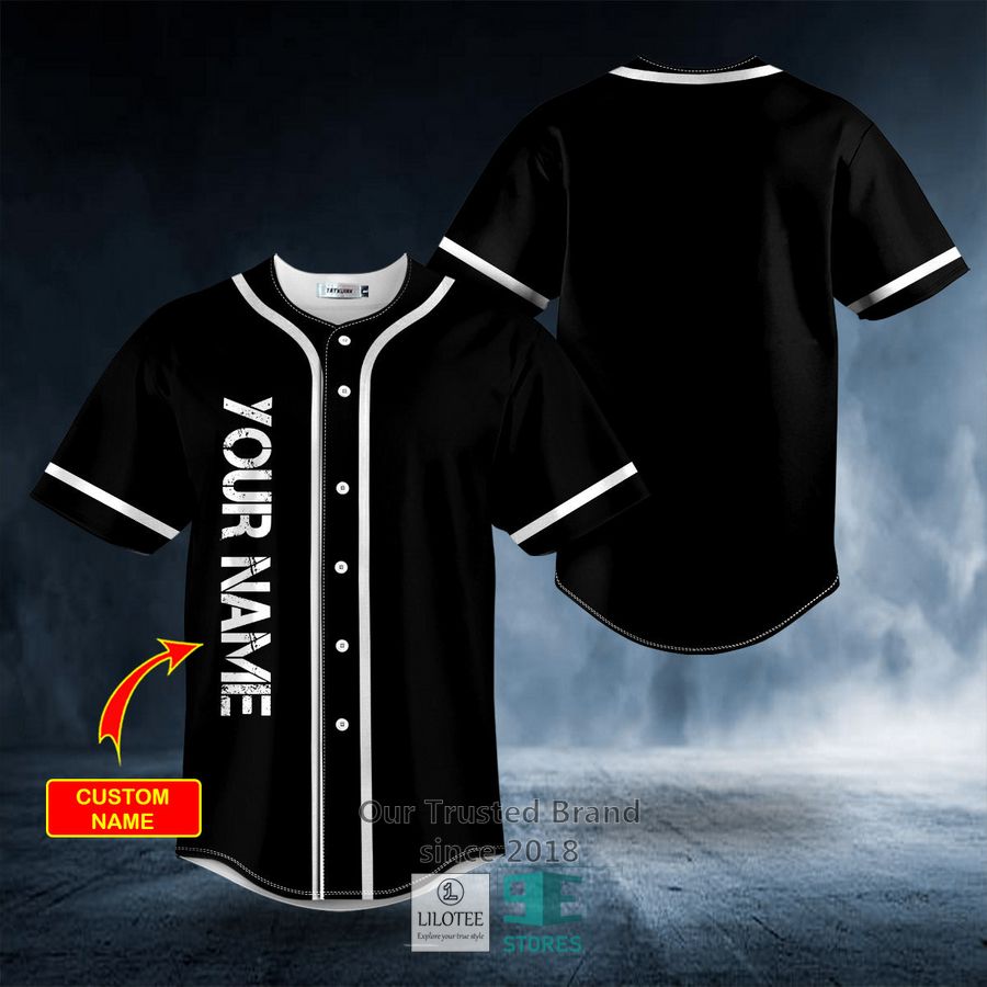Black Custom Baseball Jersey 9
