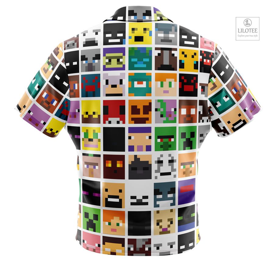 Block Faces Minecraft Short Sleeve Hawaiian Shirt 3