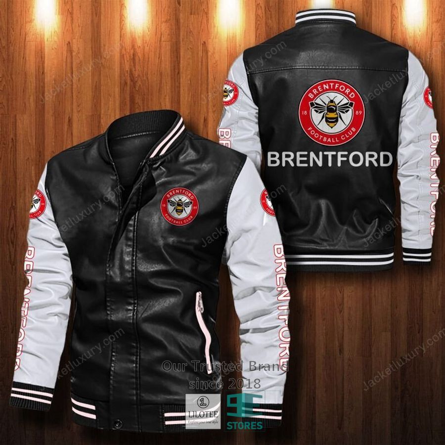 Brentford FC Bomber Leather Jacket 12
