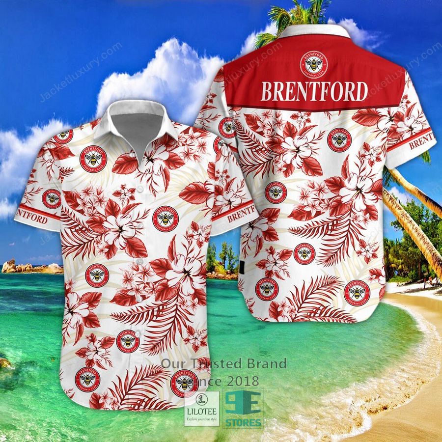 Brentford FC Hibiscus Hawaiian Shirt, Short 5
