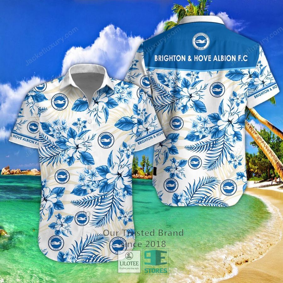 Brighton & Hove Albion F.C Hibiscus Hawaiian Shirt, Short 5