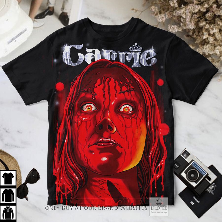 Carrie blood face cartoon T-Shirt 3