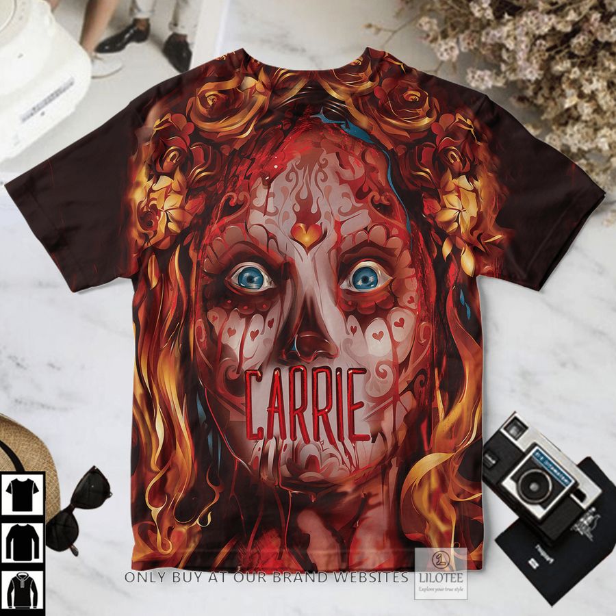 Carrie horror blood face T-Shirt 2