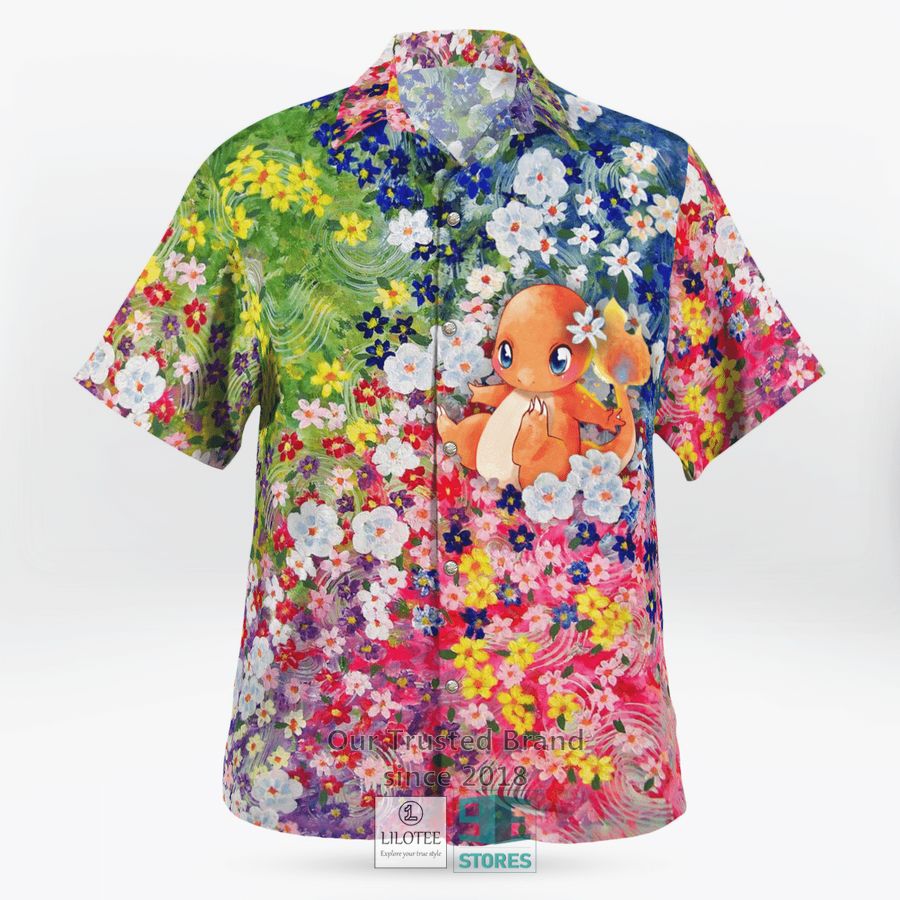 Charmander Summer Flowers Hawaiian Shirt, Short 12