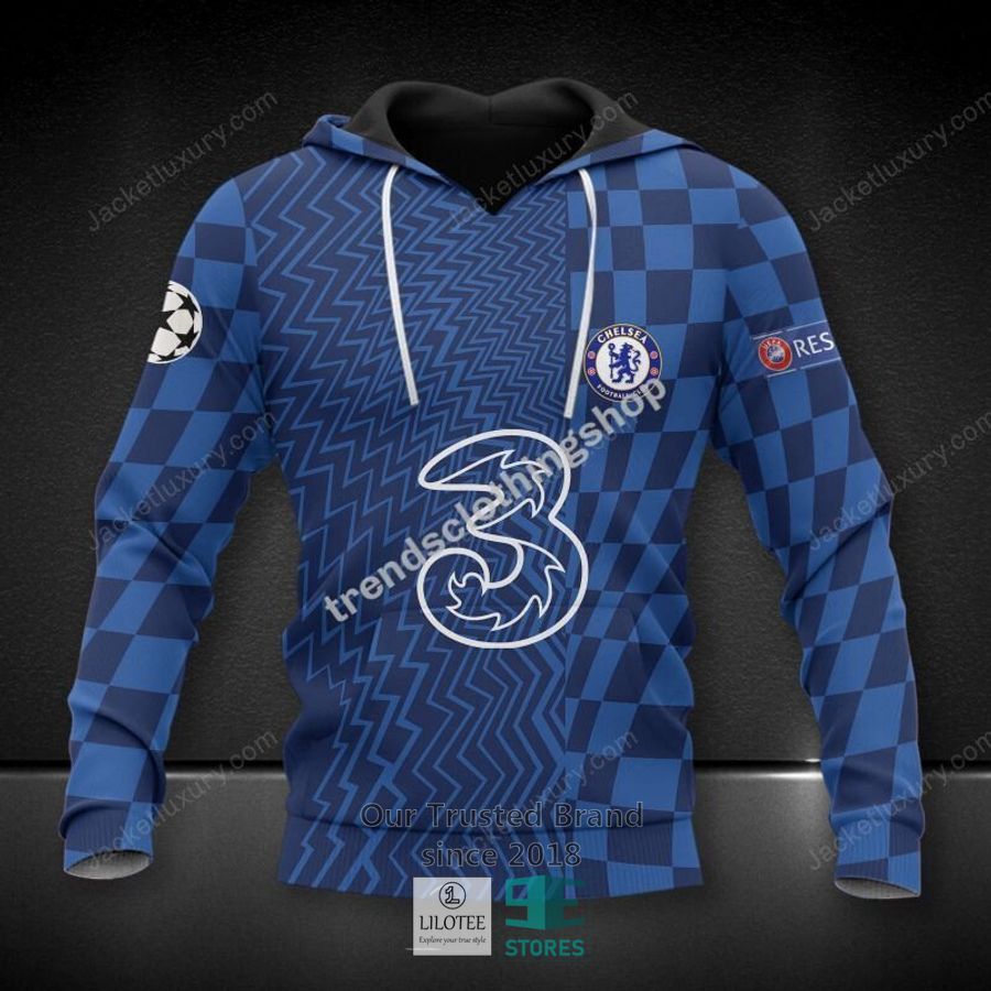 Chelsea F.C. Caro pattern blue Hoodie, Bomber Jacket 21