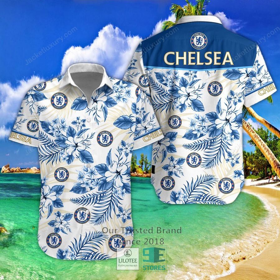 Chelsea F.C. Hibiscus Hawaiian Shirt, Short 5